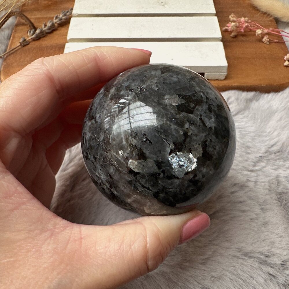 Beautiful Larvikite Sphere - Picture 2 of 10